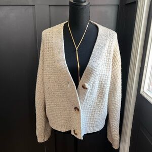 Universal Thread Cream Button-Up Cardigan